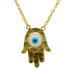 "Eye of Providence" Gold-Dipped Hamsa Necklace