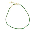 Gold Green Stone Tennis Necklace Choker