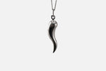 Blackened Sterling Silver Italian Horn Charm Necklace APOP EXCLUSIVE