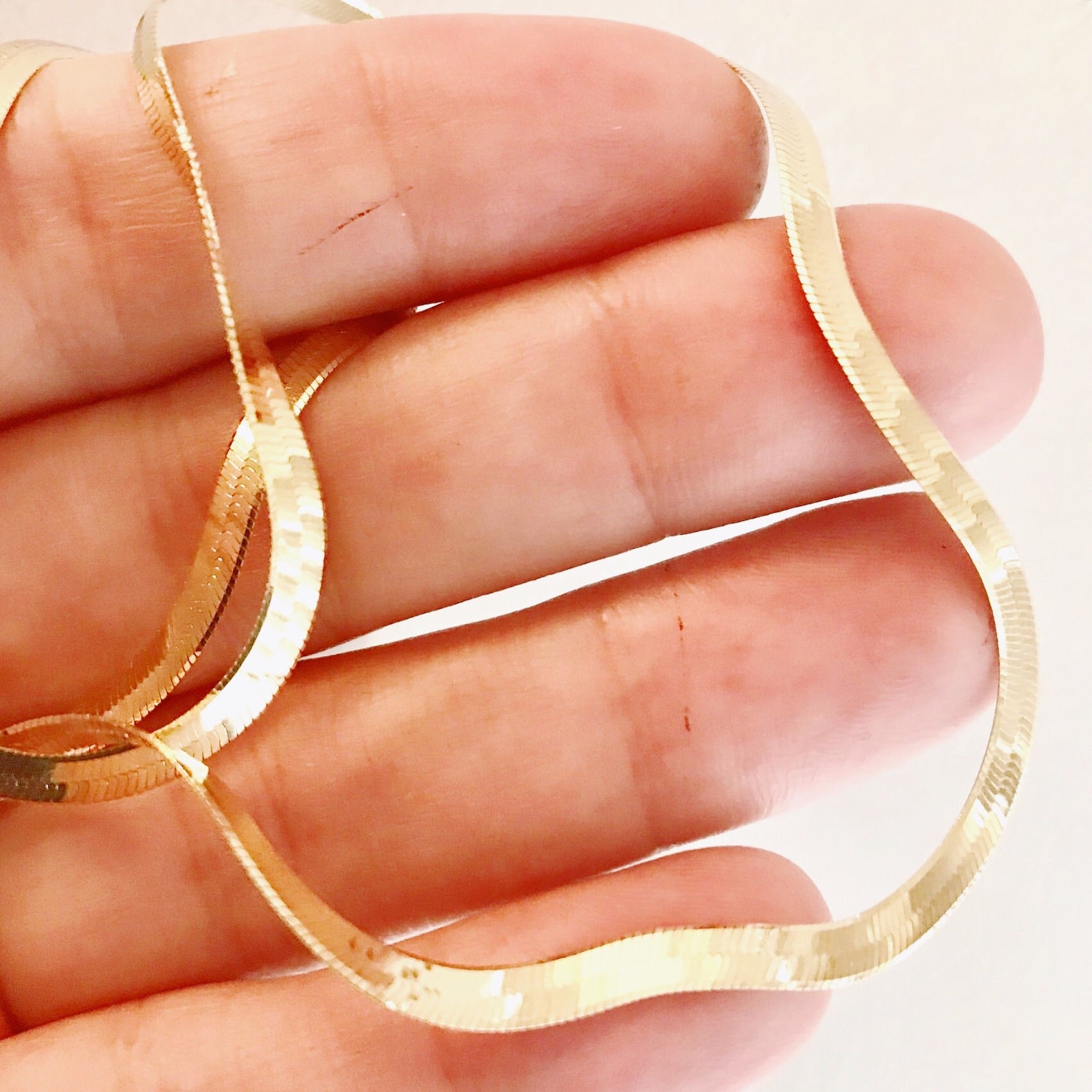 Gold-Dipped Modern Herringbone Necklace