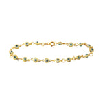 Mini Gold-Dipped Blue White Evil Eye Bracelet