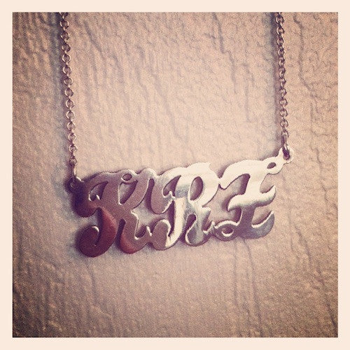 Sterling Silver Nameplate Necklace