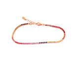 Sterling Silver Multicolor Rainbow CZ Tennis Bracelet