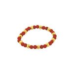 Gold & Red Coral Stretch Ring