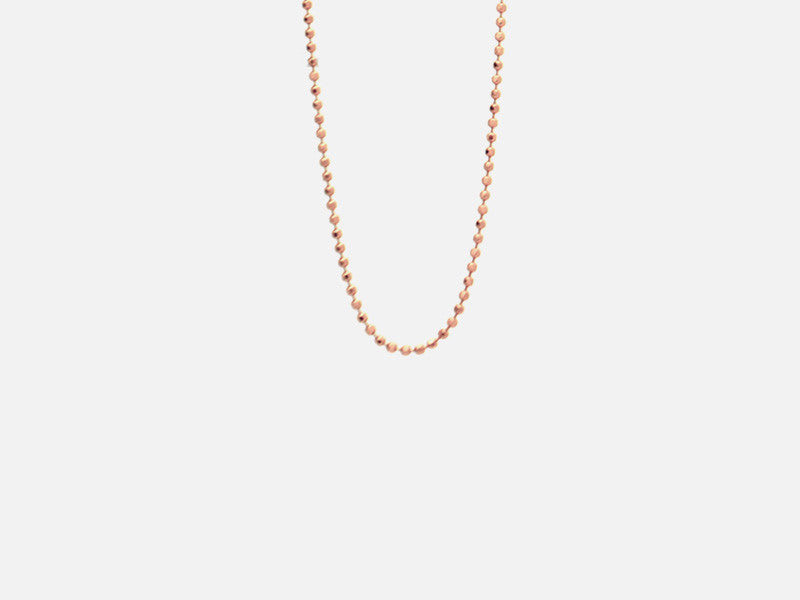 "Rosy" Thin Beaded Chain Necklace 1mm