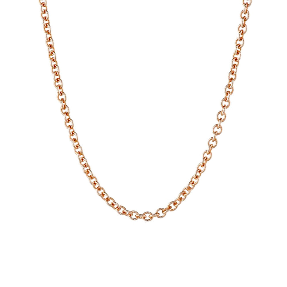 Rosy Round Link Simple Chain Necklace