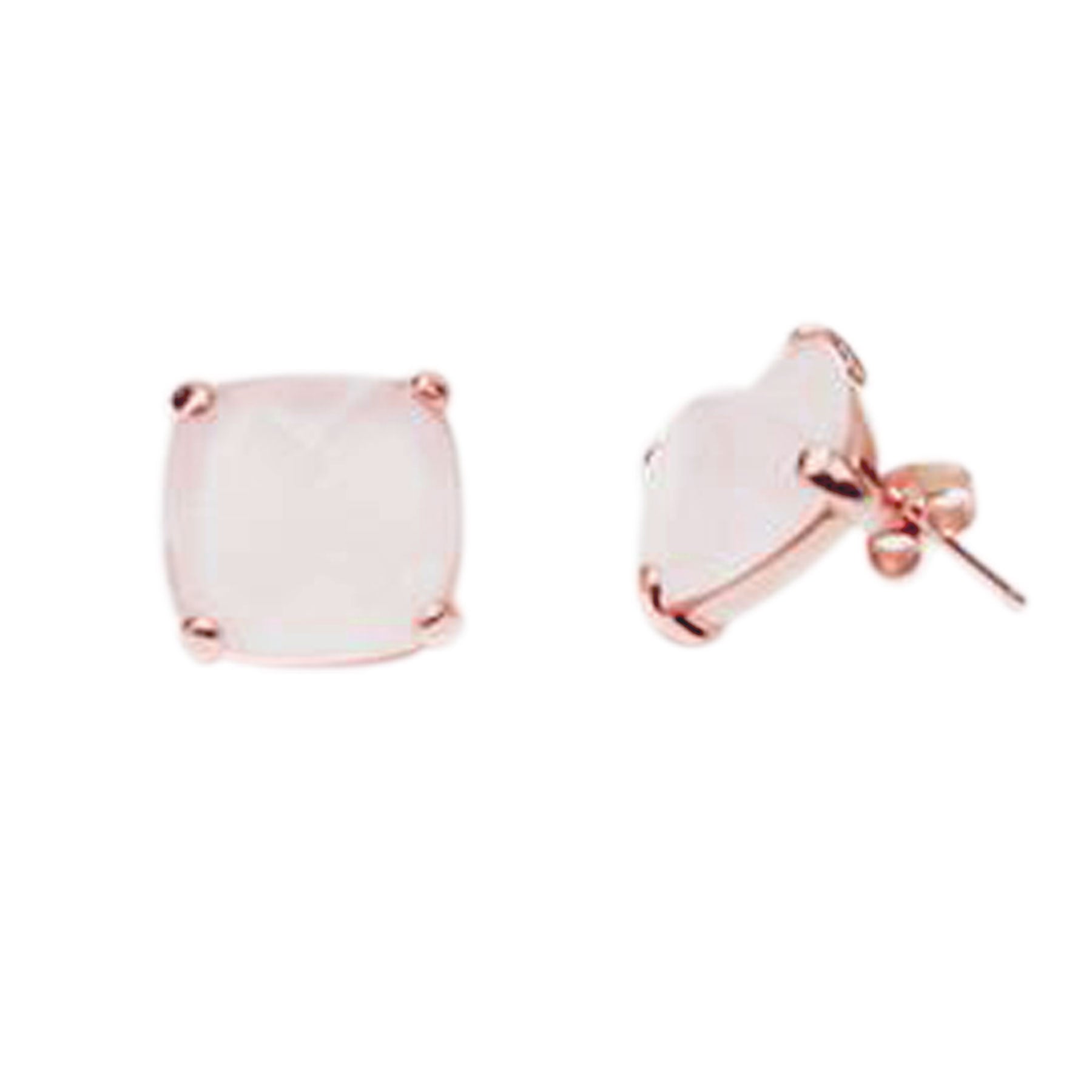 Rosy Rose Quartz Stud Earrings