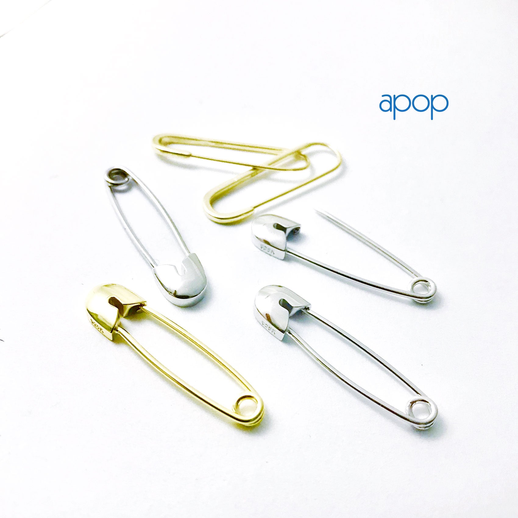Gold-Dipped Safety Pin Hoop Earring