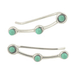 Sterling Silver Turkoise Blue Ear Pin Climber Earring