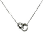 "Love Lock" Sterling Silver Interlocking Rings Pendant Necklace
