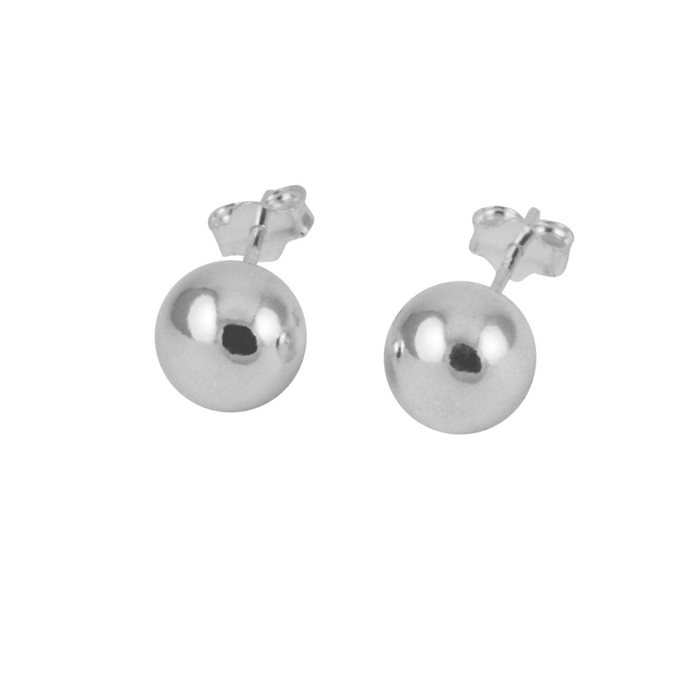 Sterling Silver Round Bead Earrings