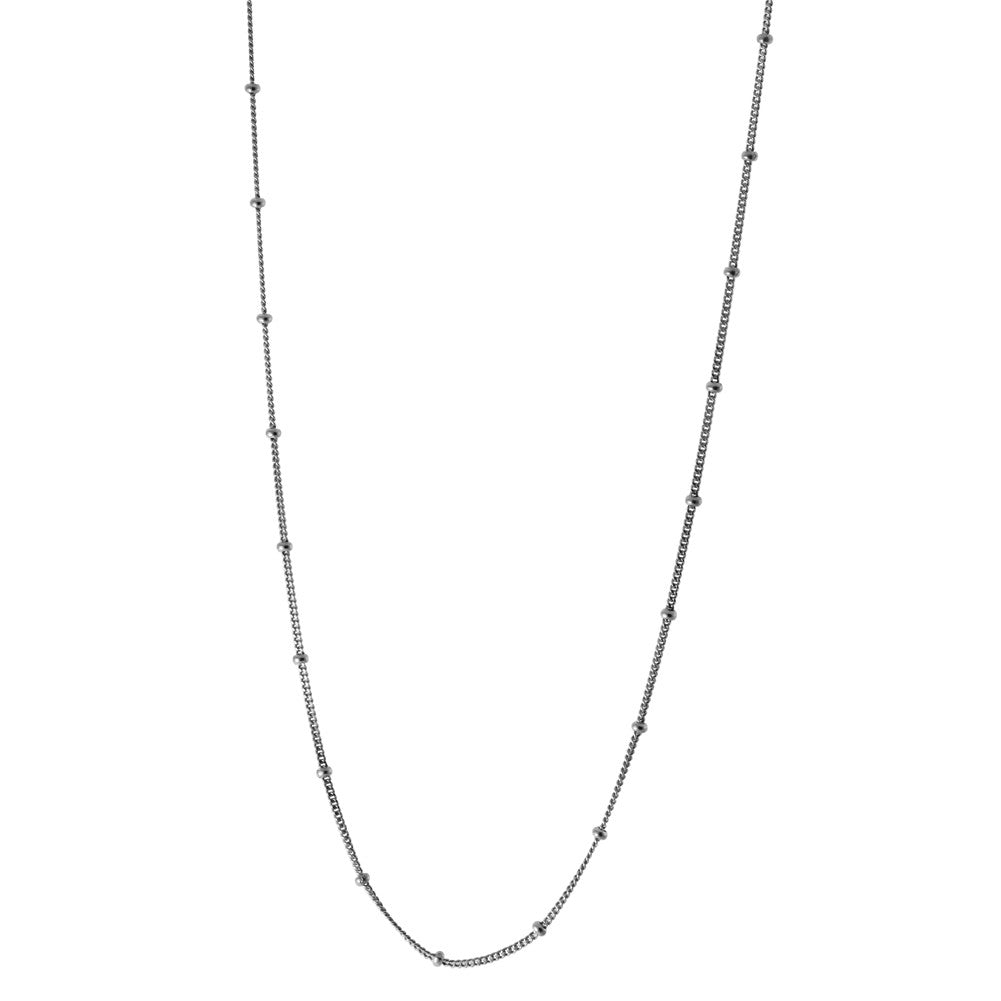 "Kombo" Sterling Silver Curb Beaded Chain Necklace