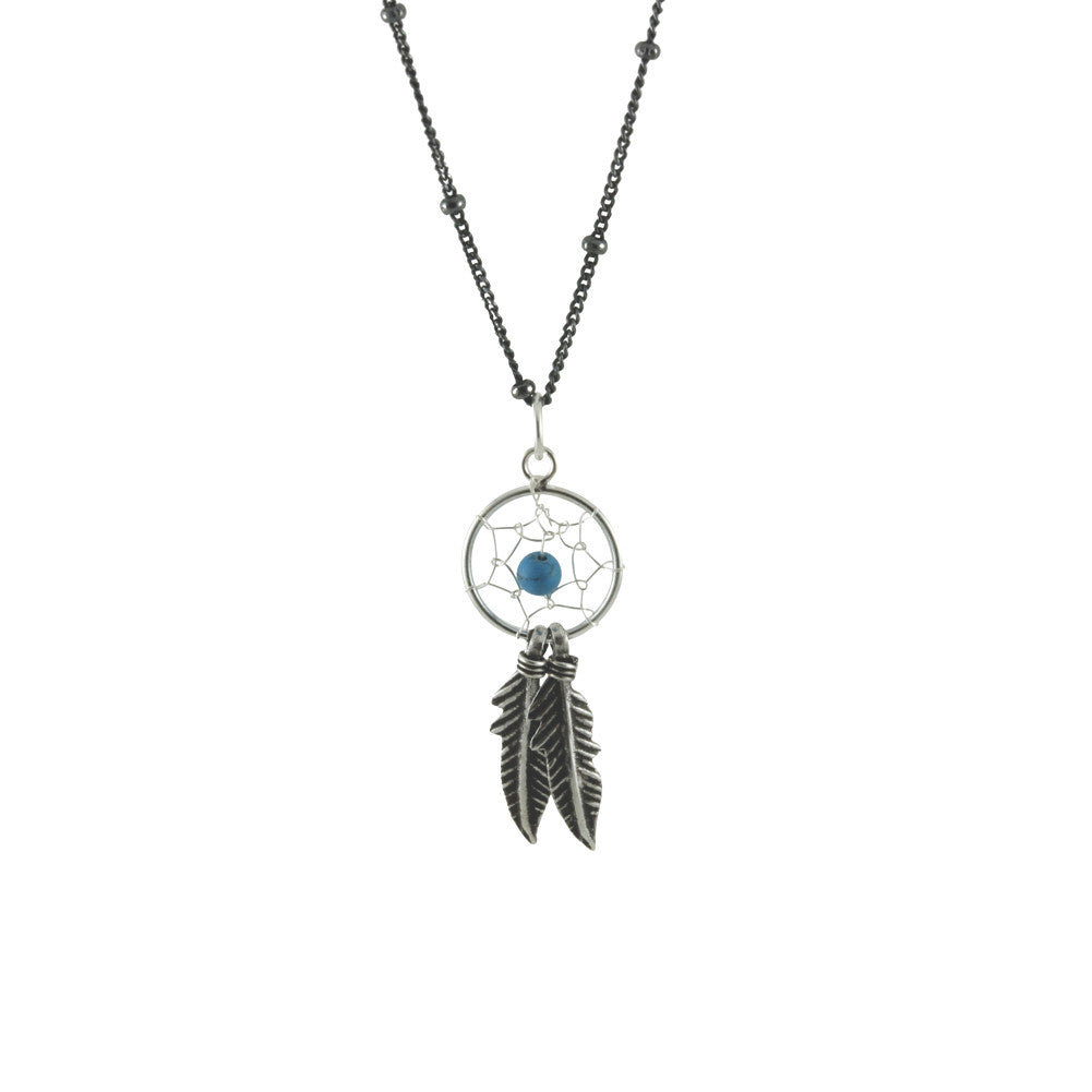 "Turkoise" Sterling Silver DreamCatcher Necklace