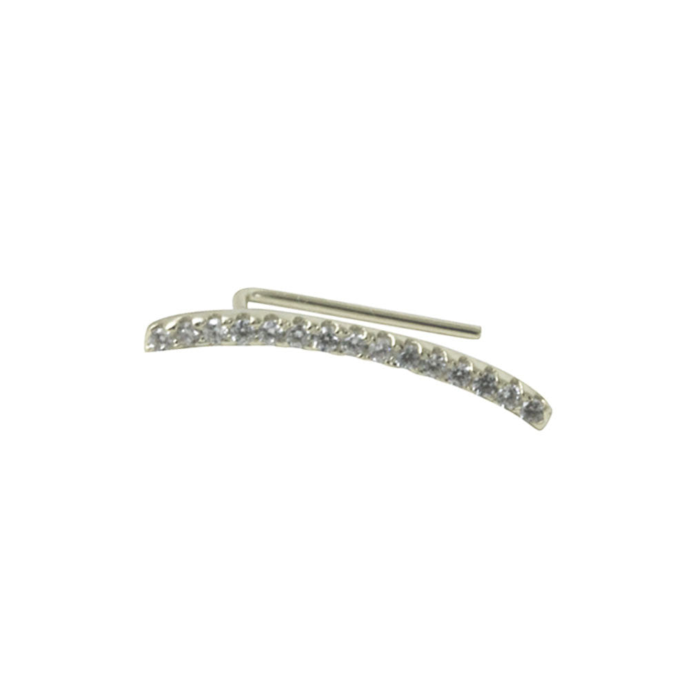 Sterling Silver CZ Ear Pin Earring Climber