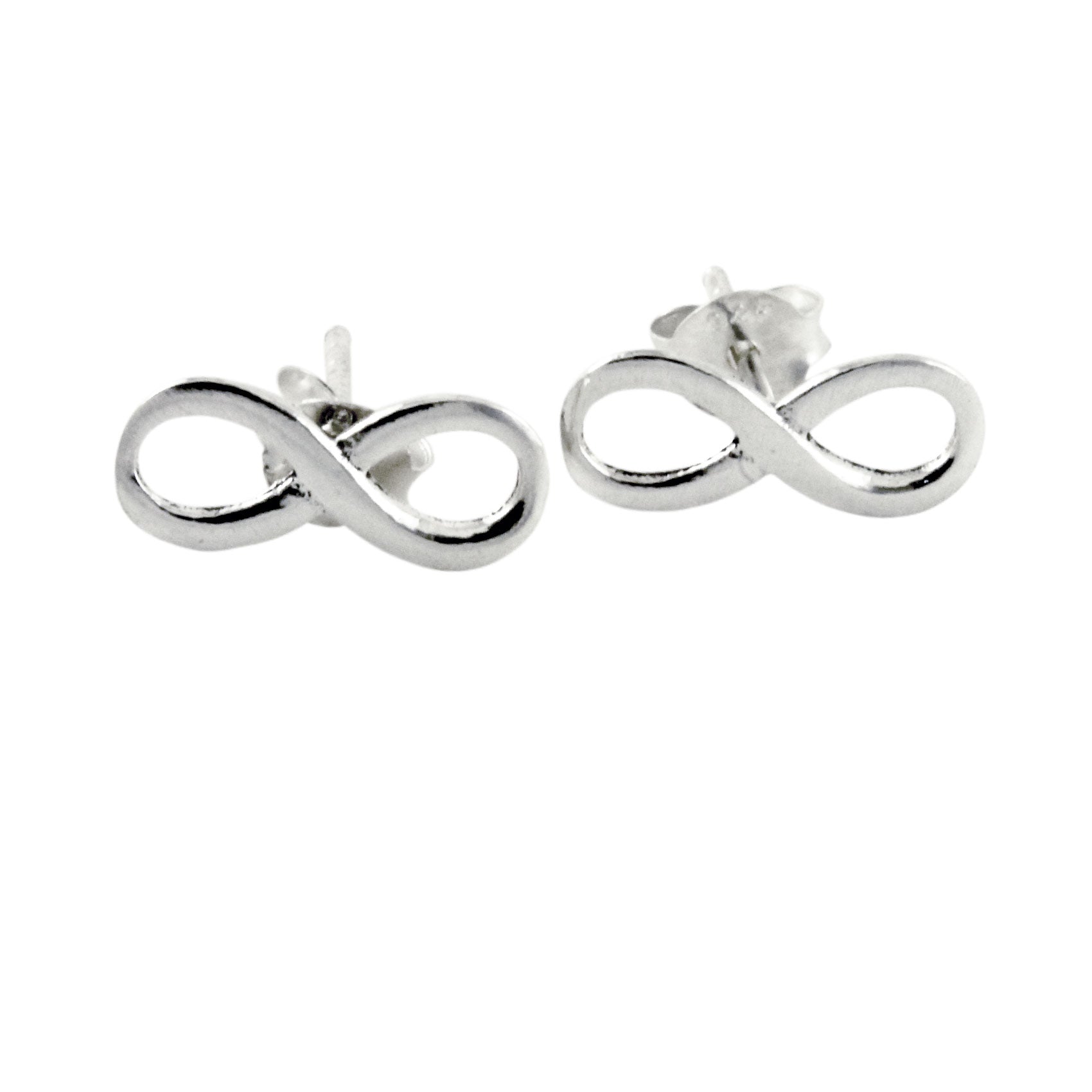 Sterling Silver Infinity Stud Earrings