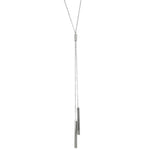 Sterling Silver Double Bar Lariat Style Pendant Y Necklace 26 inch