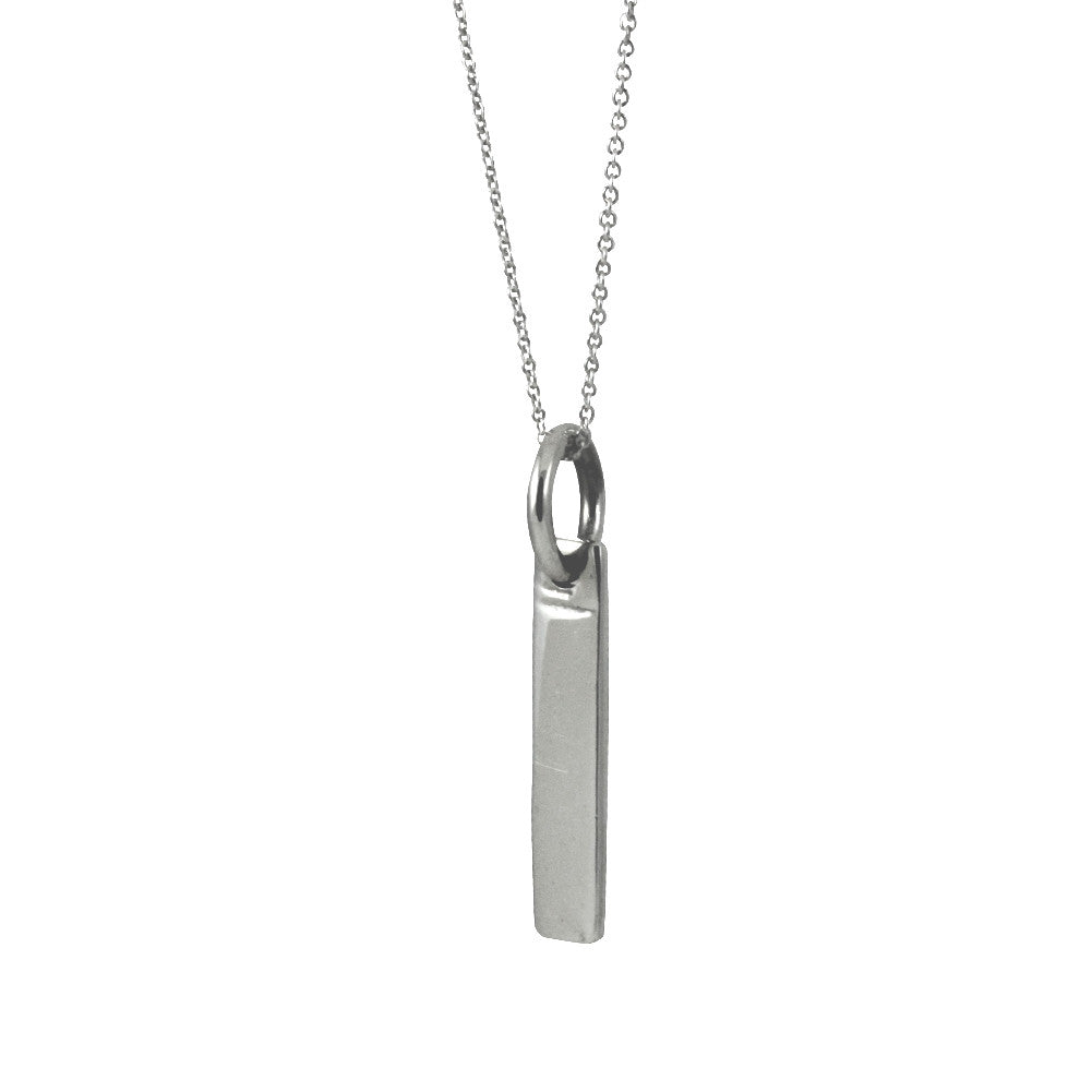 Sterling Silver Classic "Bar Tag" Pendant Necklace