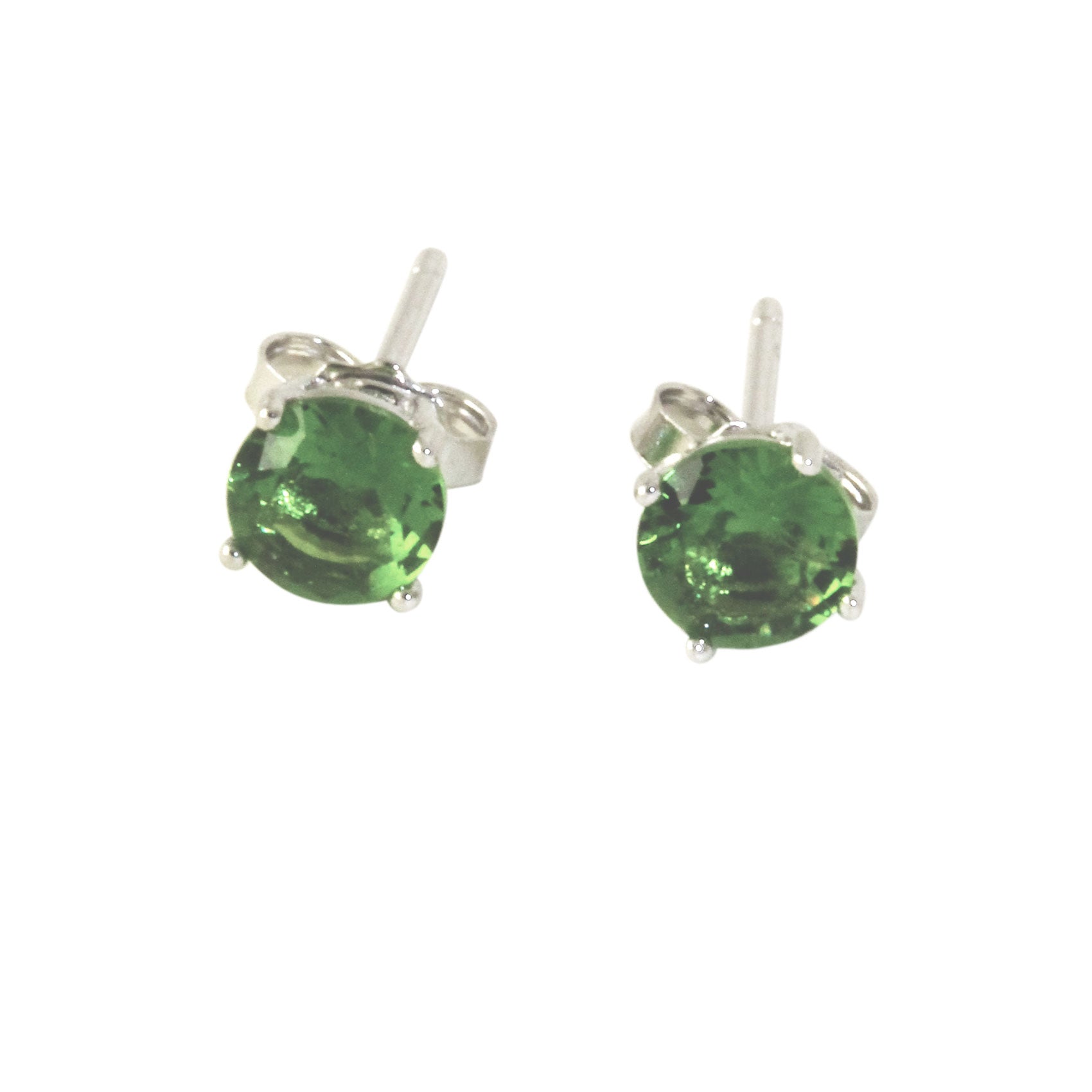 Sterling Silver Peridot Stud Earrings