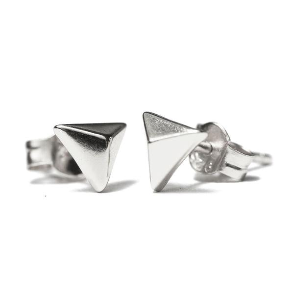 Sterling Silver Mini Pyramid Stud Earrings