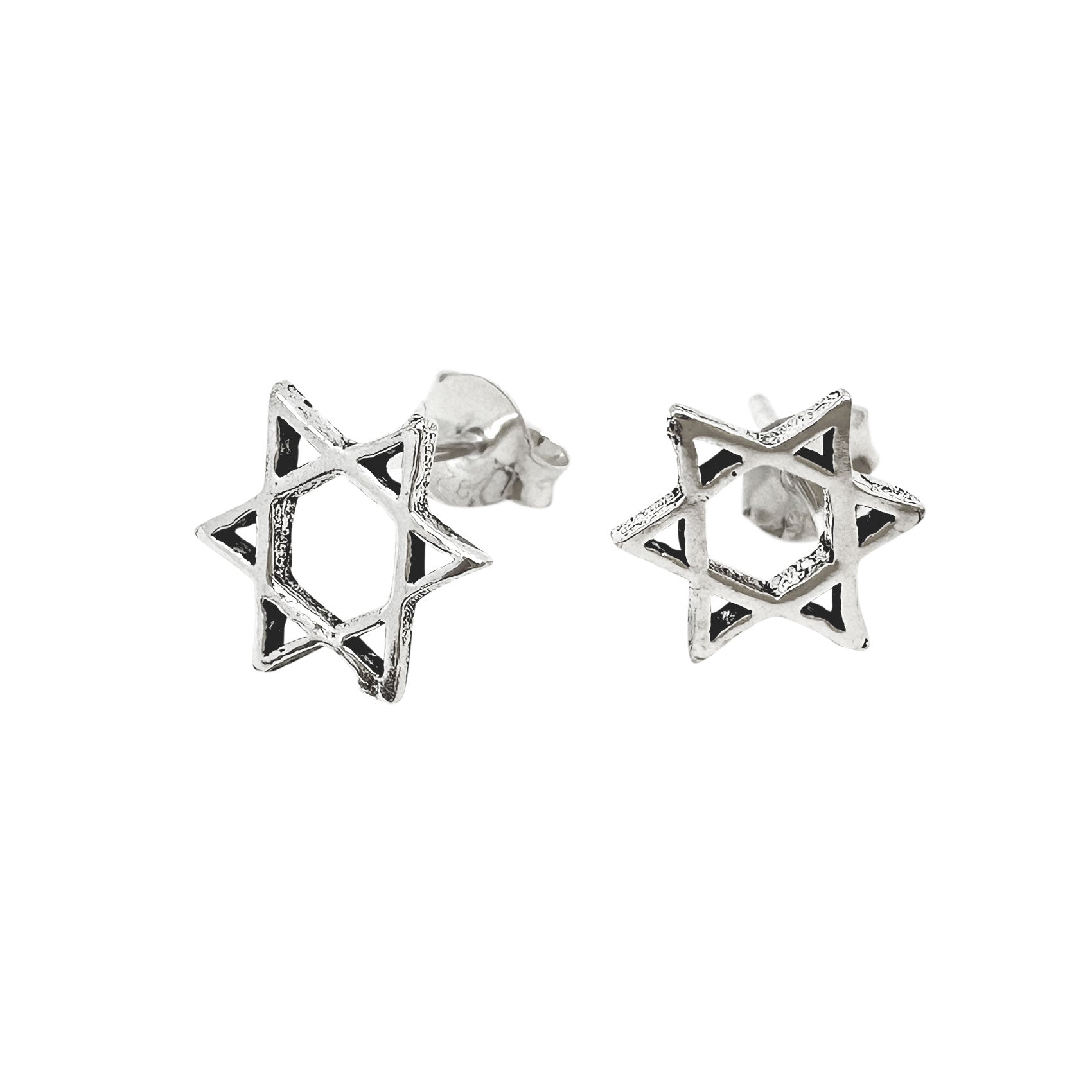 Sterling Silver Star of David Stud Earrings