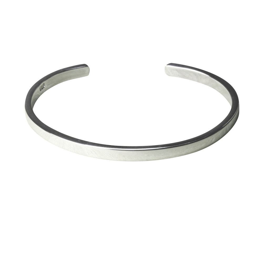 Sterling Silver Skinny Solid Open Cuff Bangle