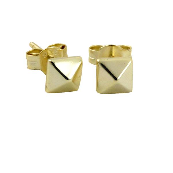 "Tiny" Sterling Silver Pyramid Square Stud Earrings Mini