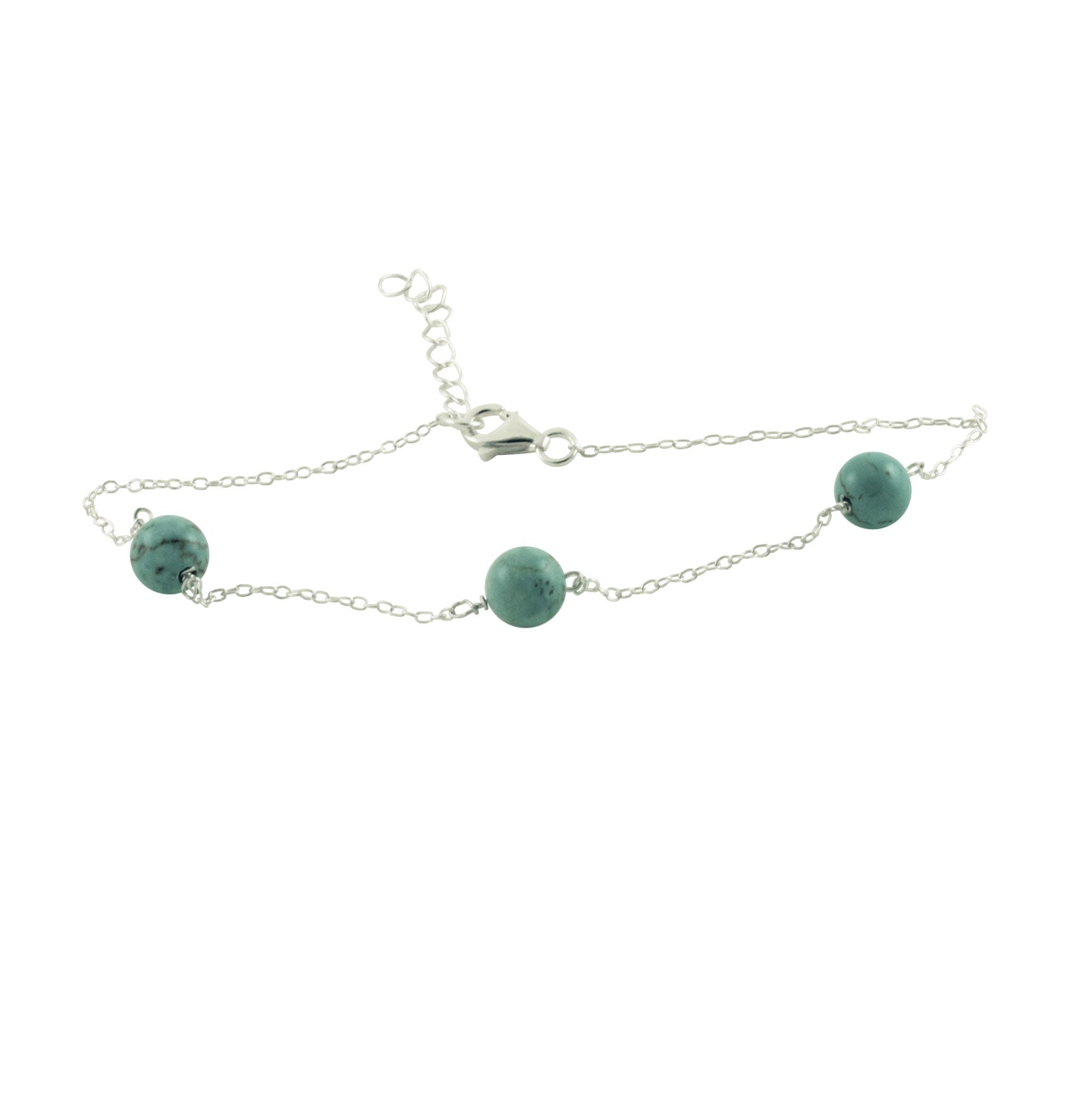 Sterling Silver Turquoise Station Bracelet