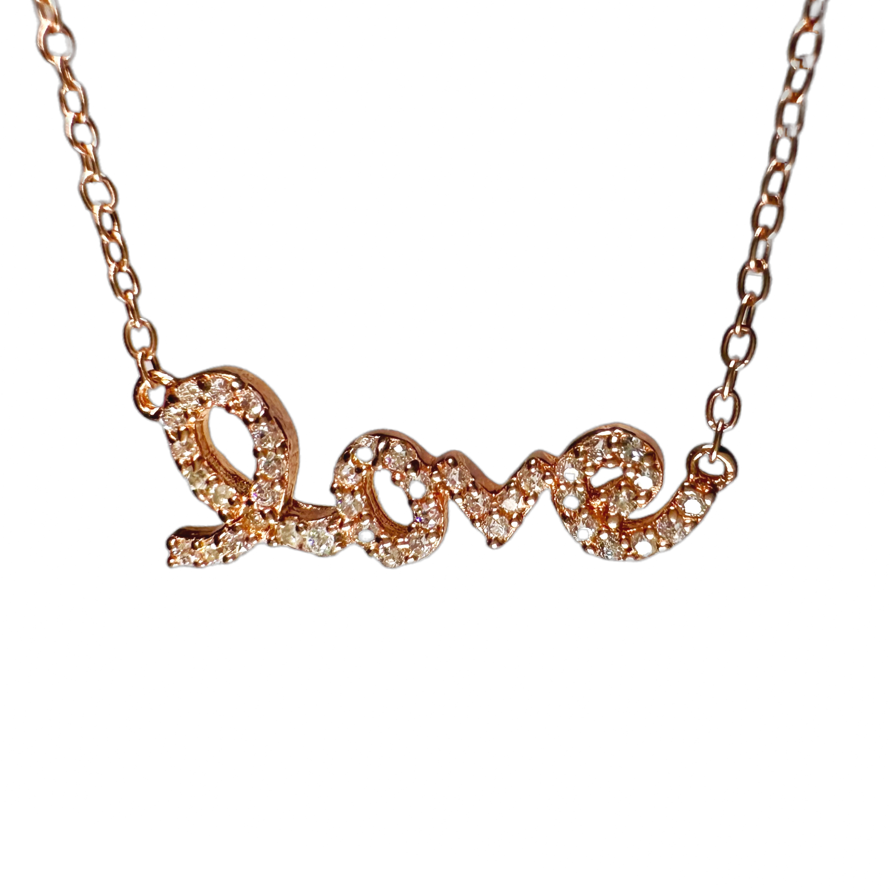 CZ Cursive "Love" Necklace