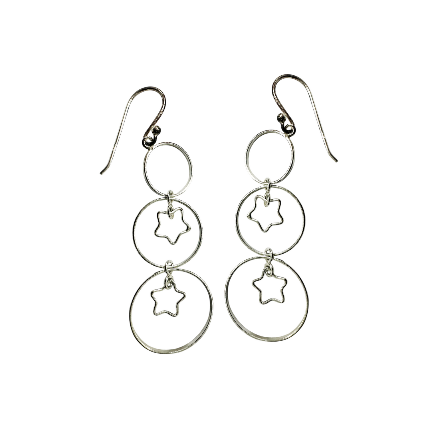 Hoop & Star Circle Drop Earrings