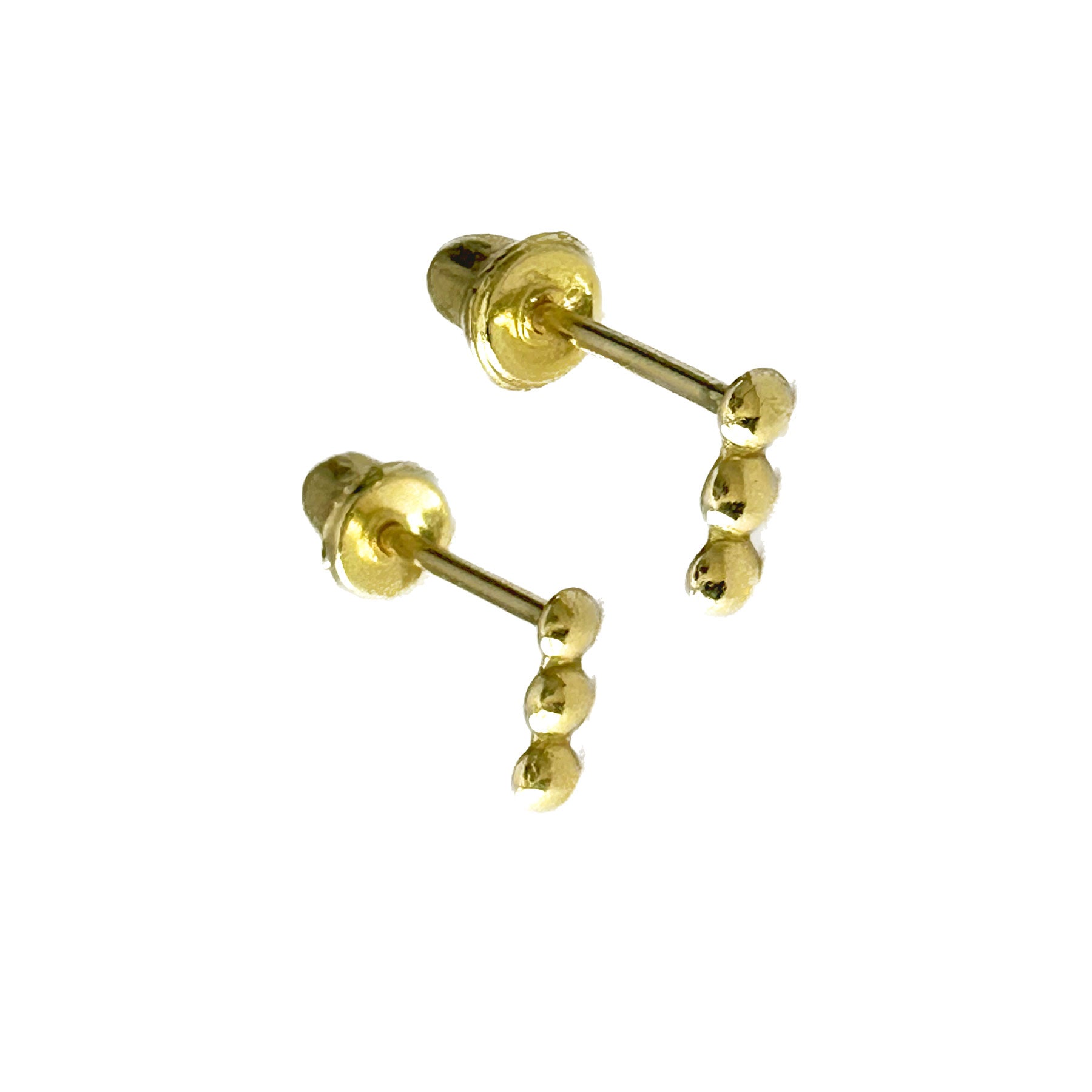 14k Gold Small Stud Earrings Screwbacks