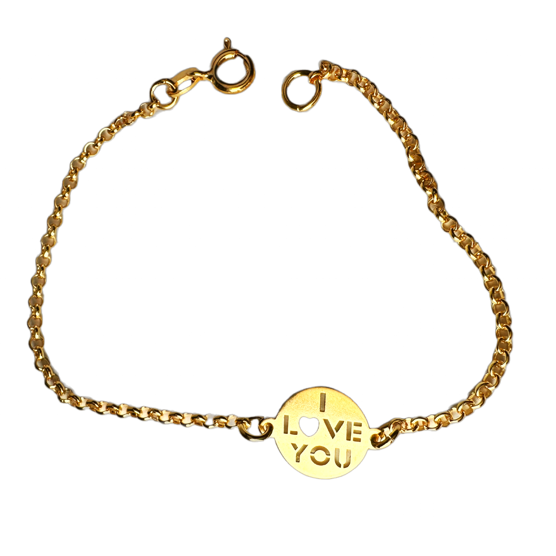Gold "I Love You" Charm Bracelet
