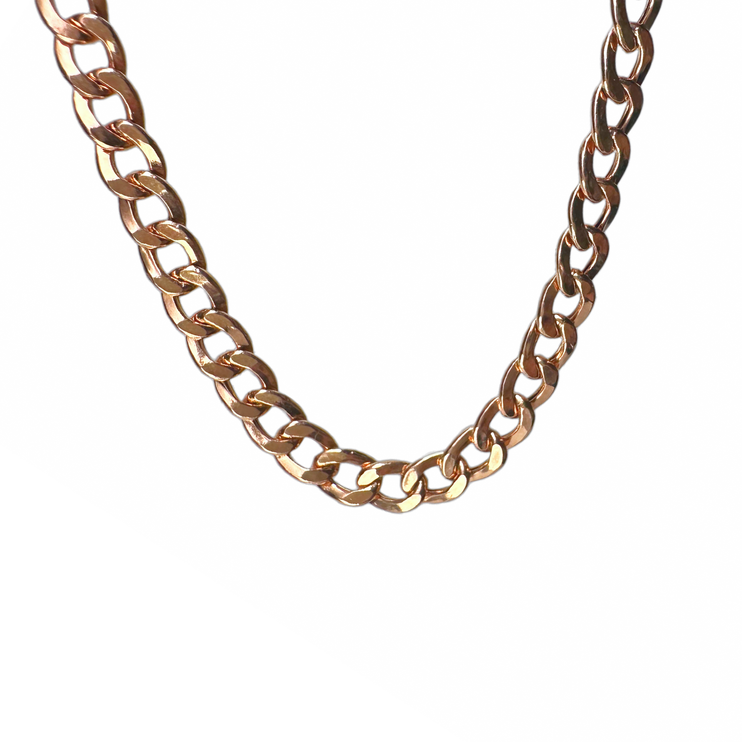 "Curb Couture" Unisex Rosy Curb Chain Necklace 24 inch