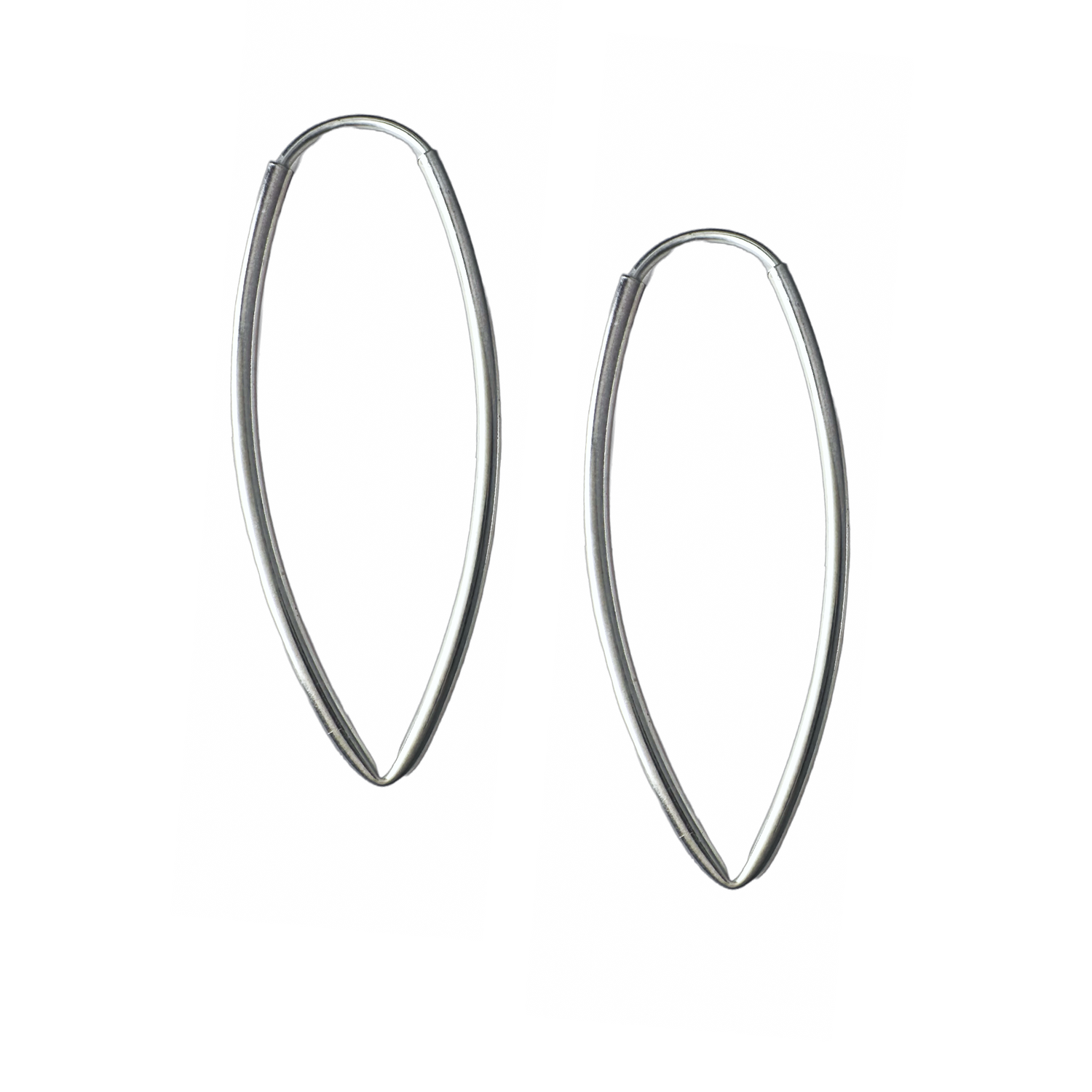 Thin Oval Hoop Earrings
