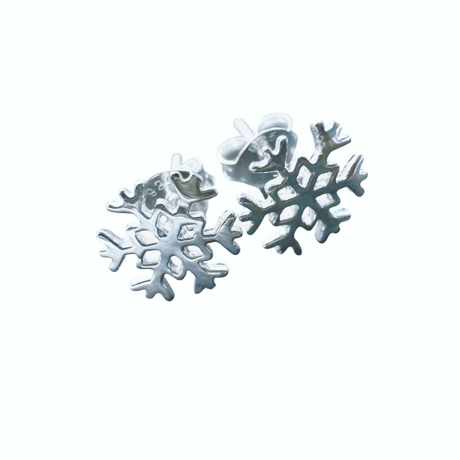 Silver Snowflake Stud Earrings