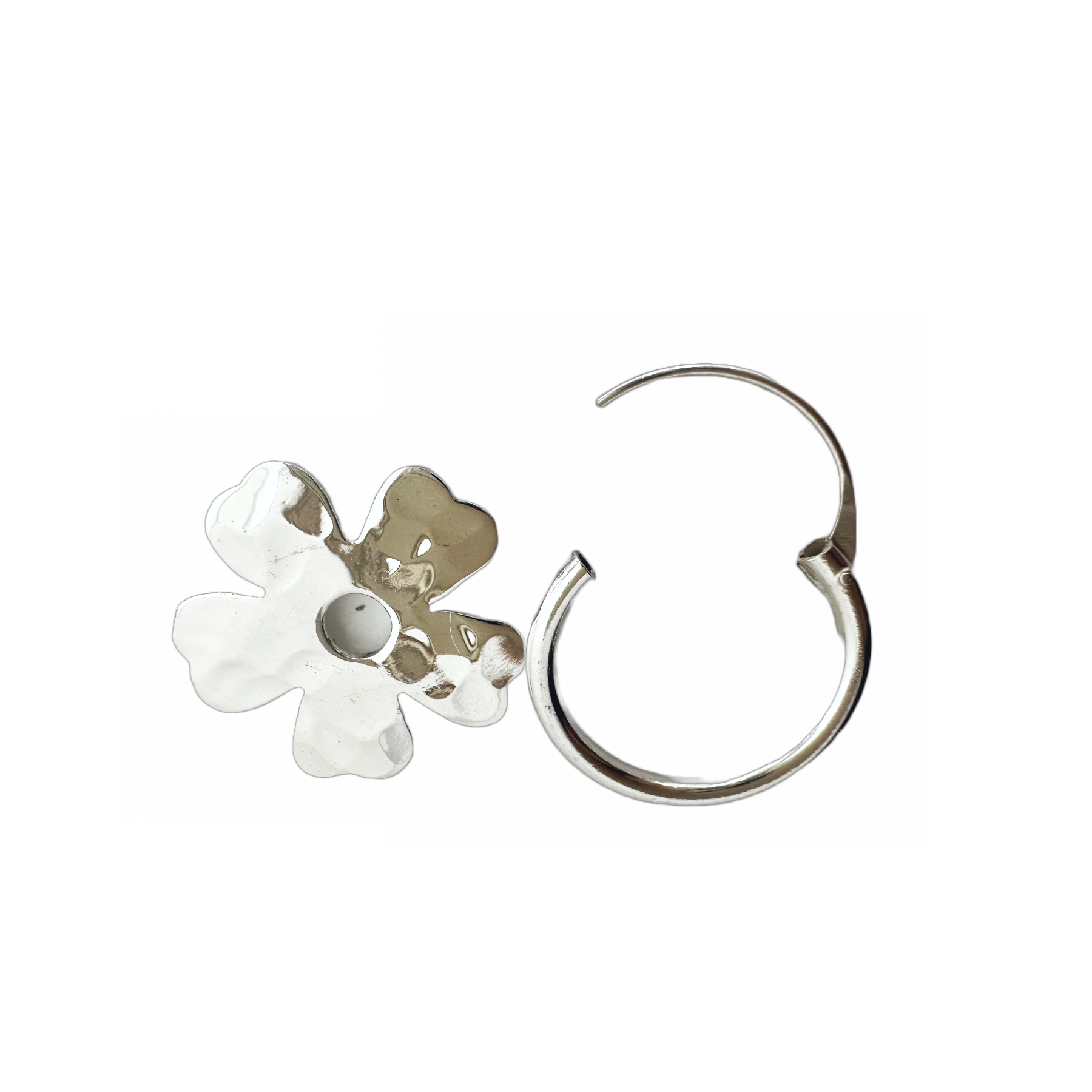 Flower Charm Hoop Earrings