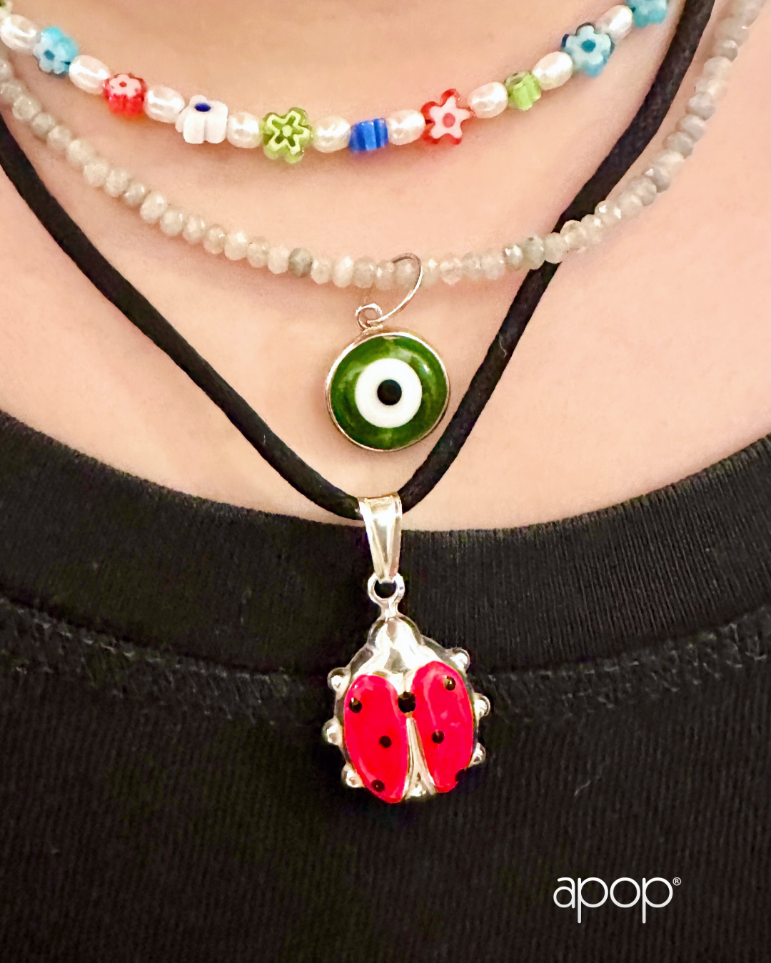 Big & Bright Ladybug Charm Necklace