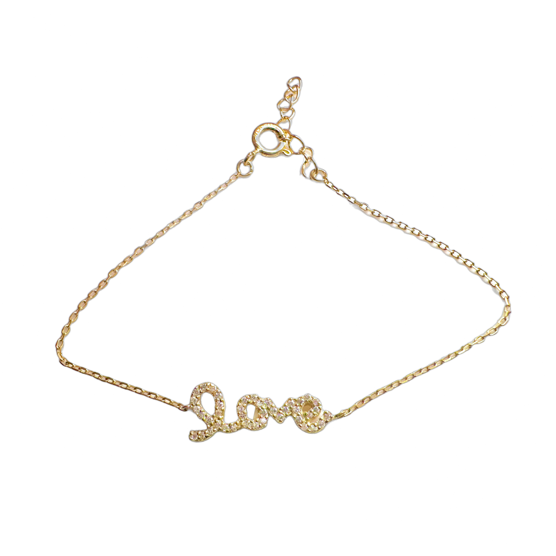 Love CZ Cursive Bracelet