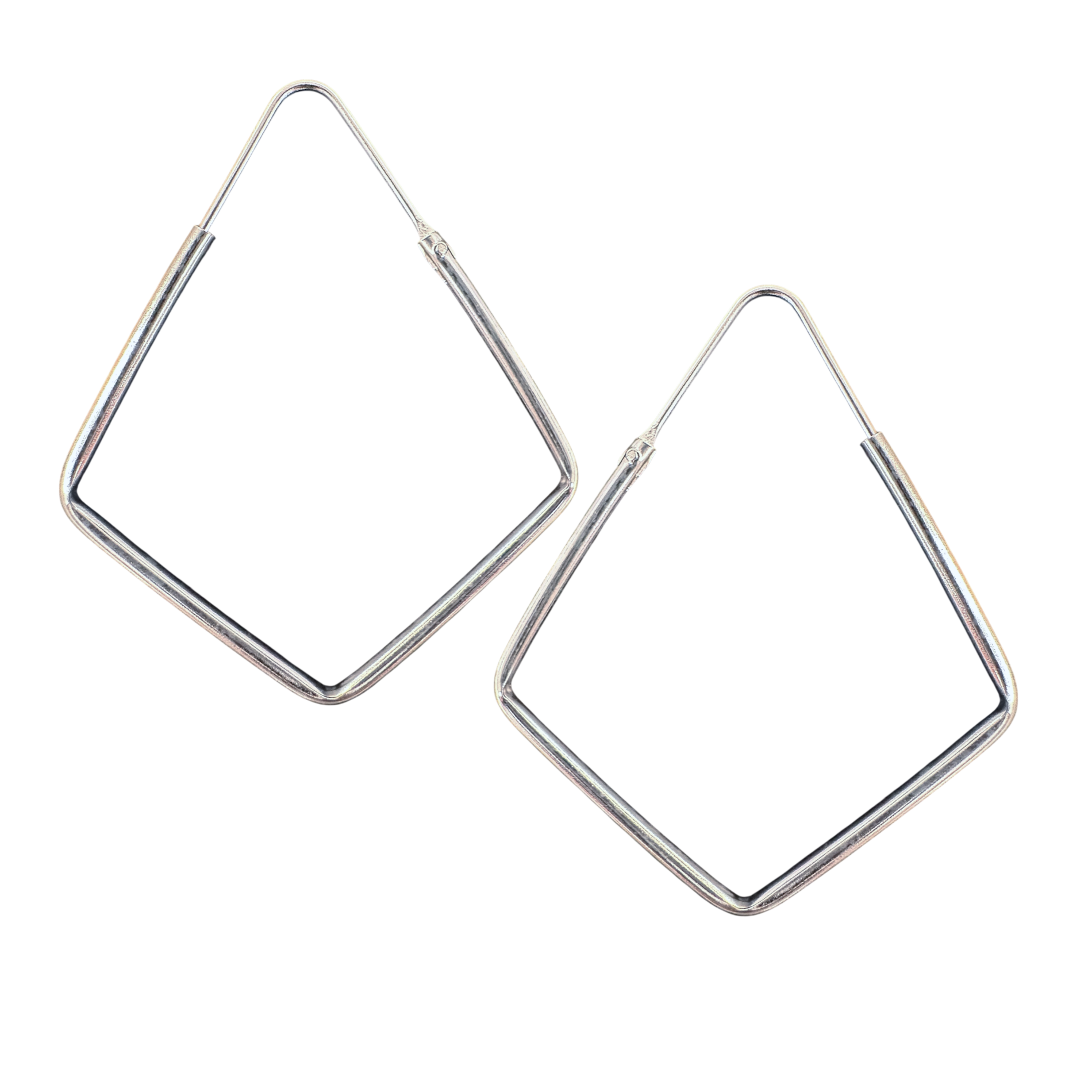 Diamond-Shape Square Hoop Earrings