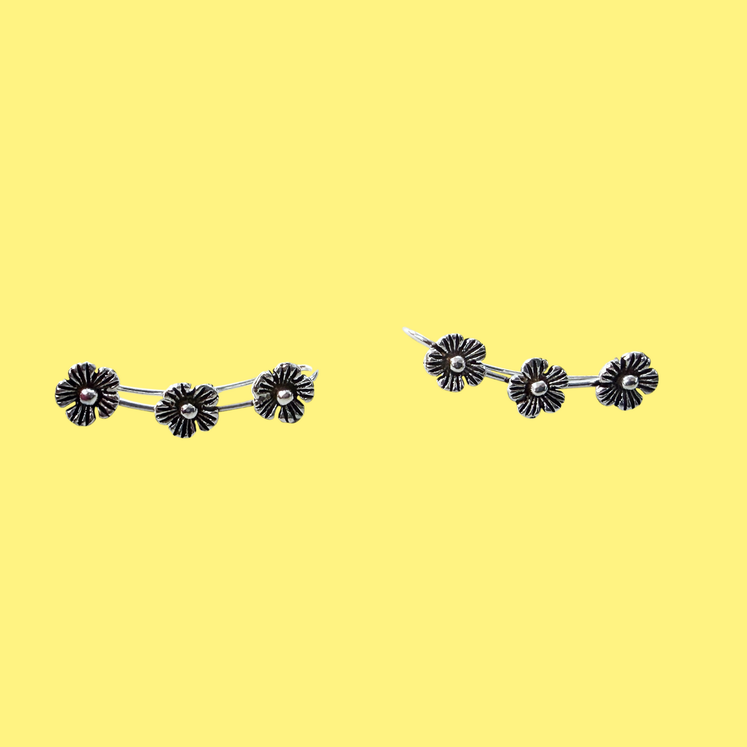 Blossom Flower Crawler Stud Earrings