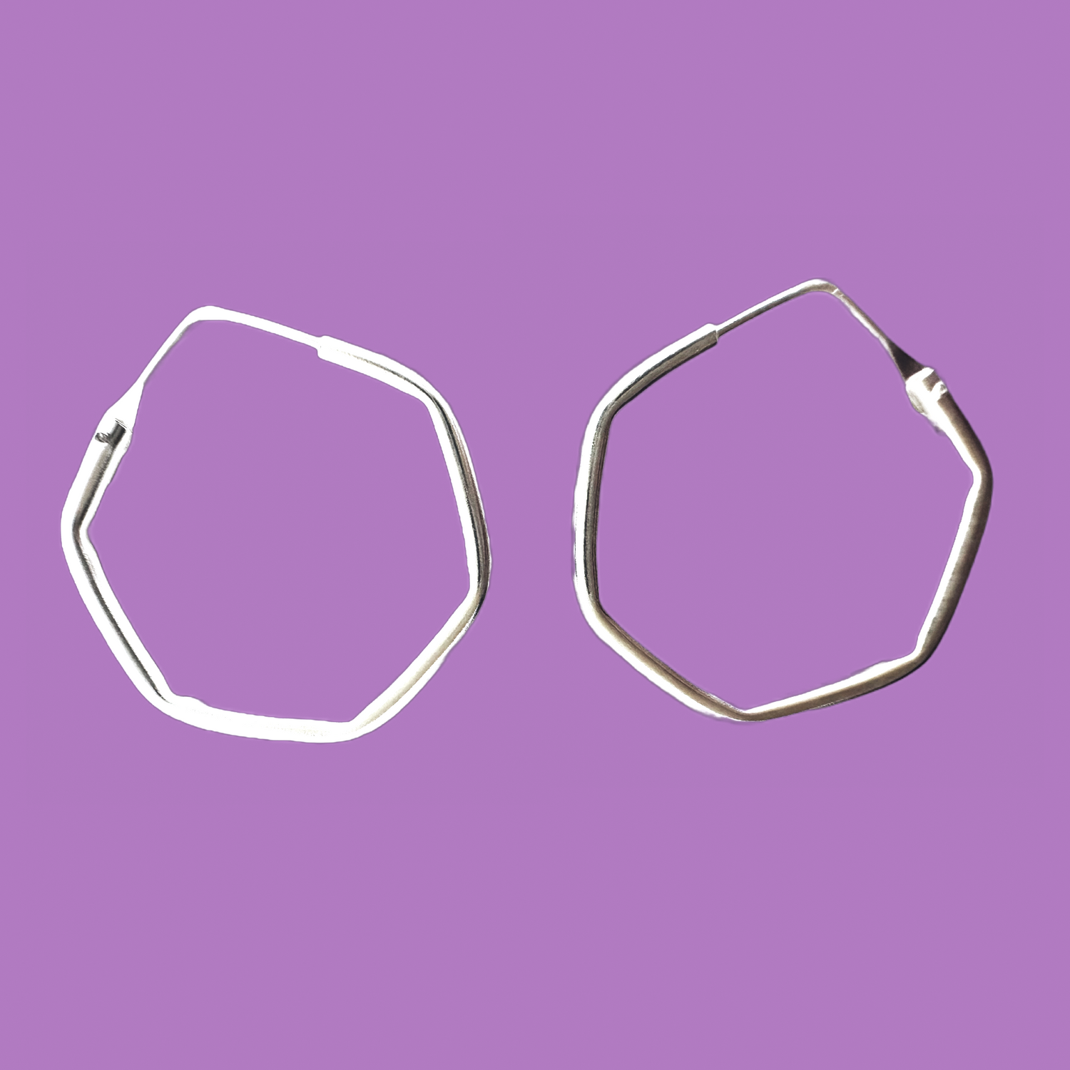 Hexagon Shaped Hoop Earrings