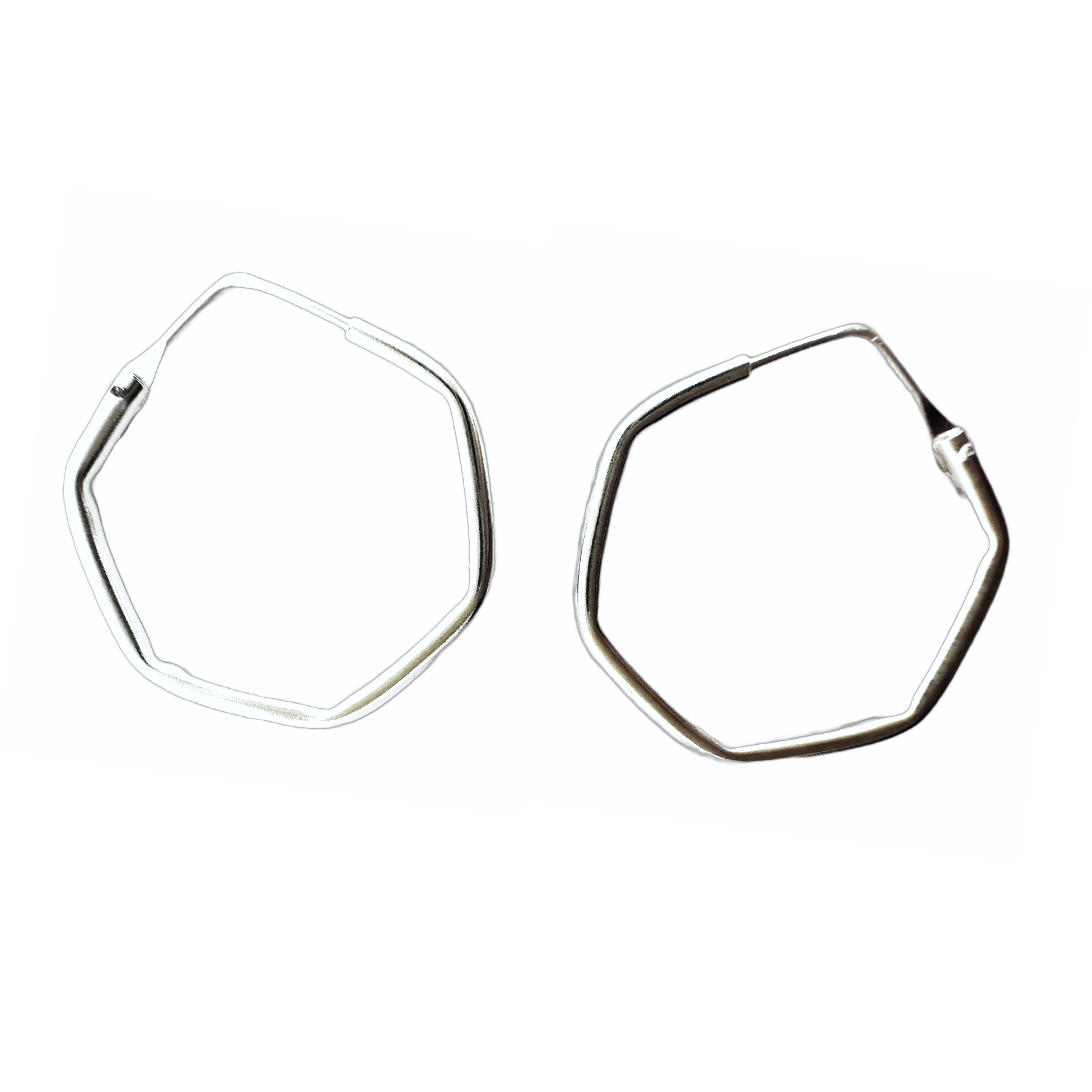 Hexagon Shaped Hoop Earrings