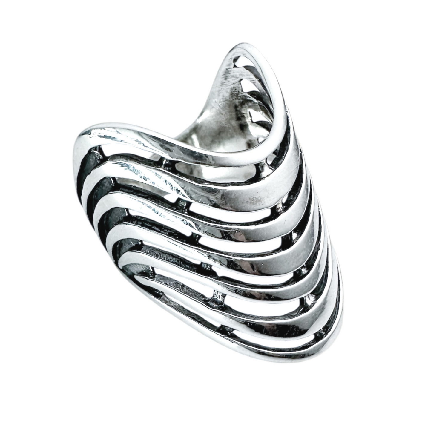 Sterling Silver Armor Cage Ring