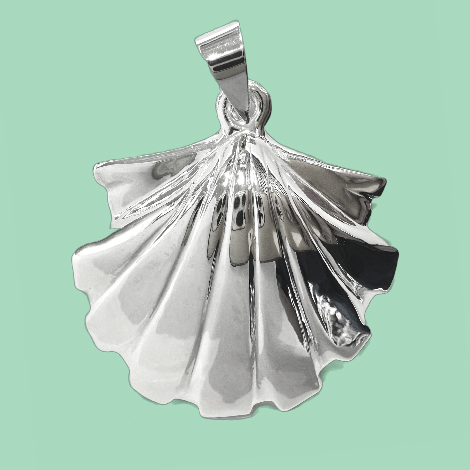 Large Scallop Sea Shell Pendant