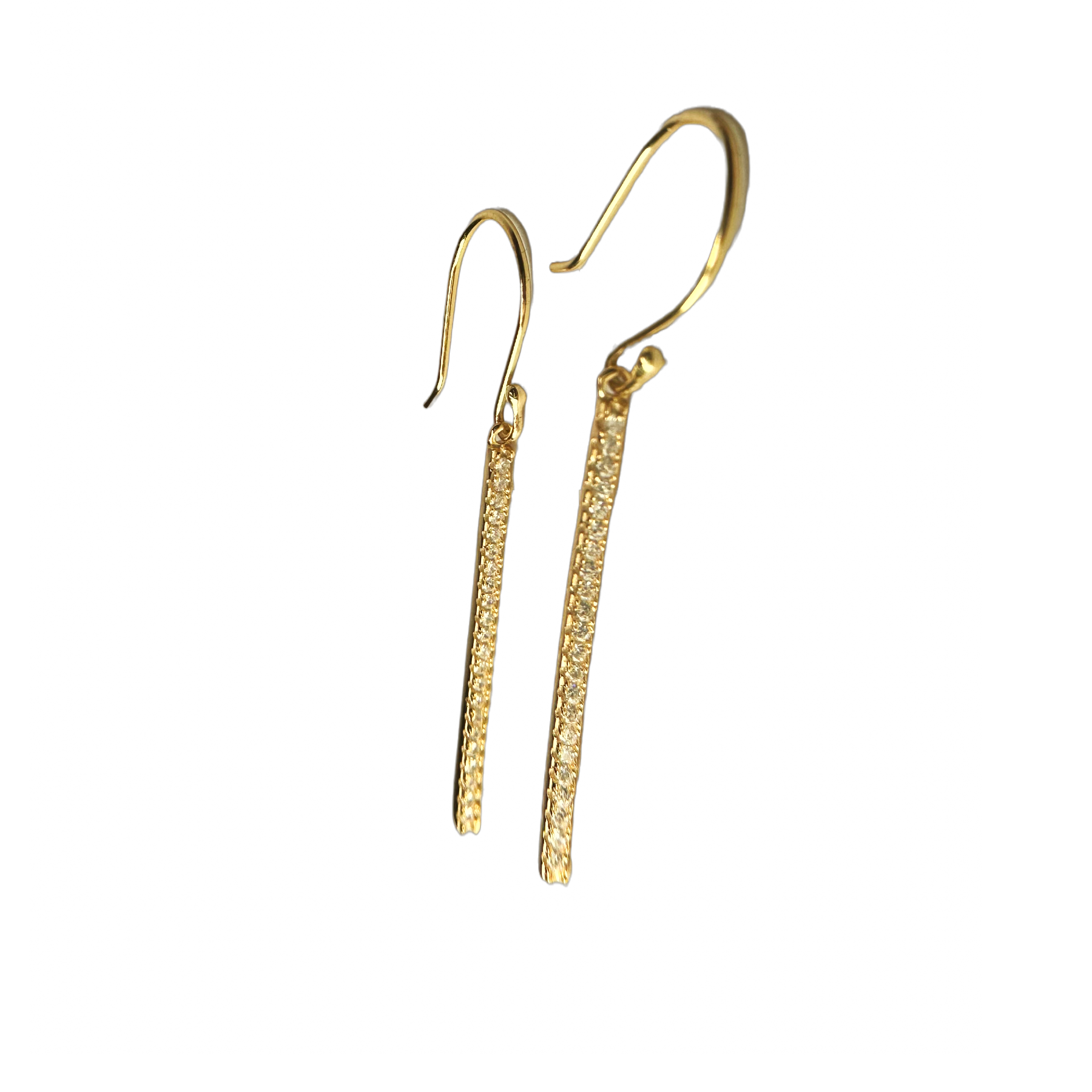 Gold-Dipped "Sparkle Stick" Drop Earrings