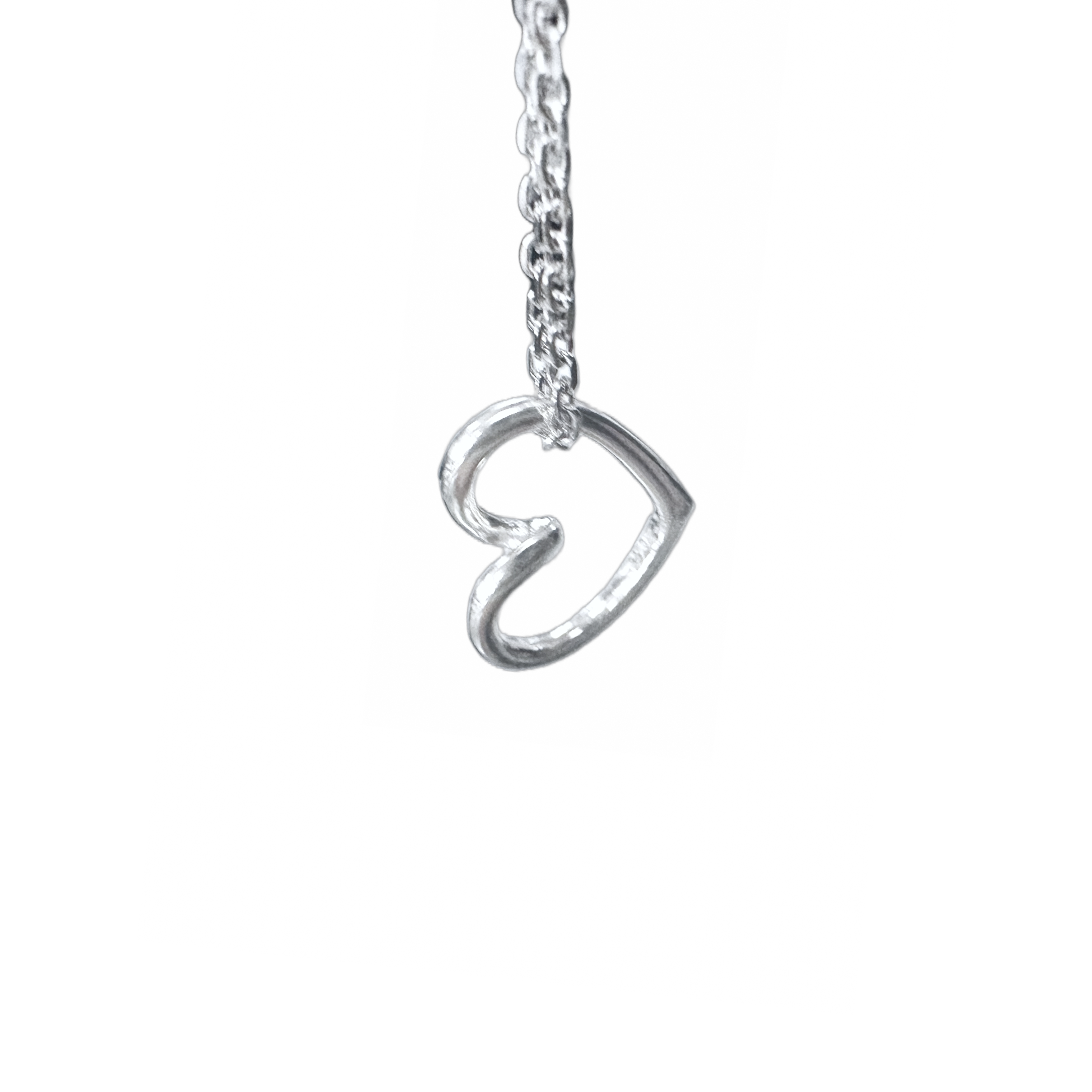 Silver Mini Small Heart Pendant Necklace