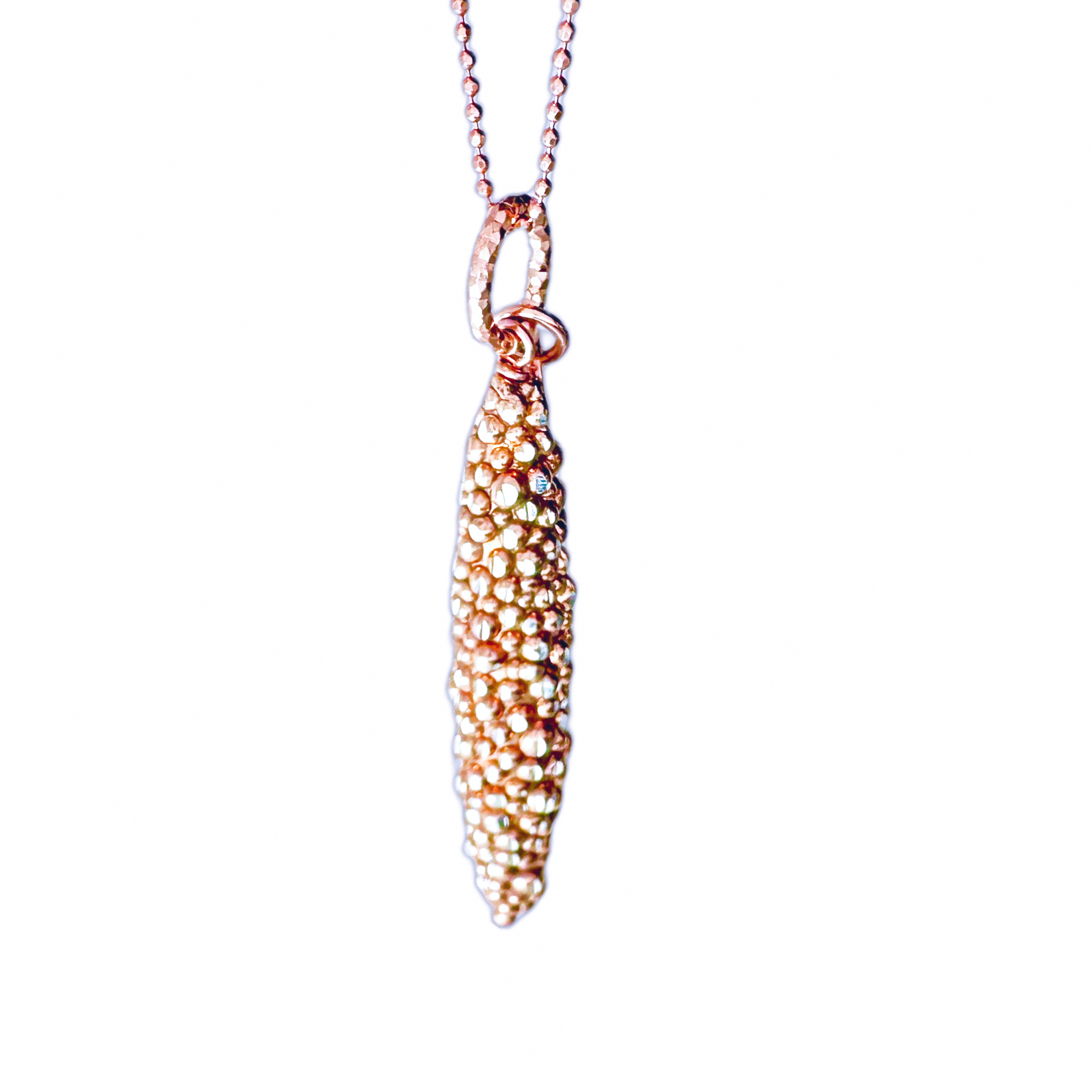"Galaxy Cluster" Rosy Pendant Necklace 32 inch
