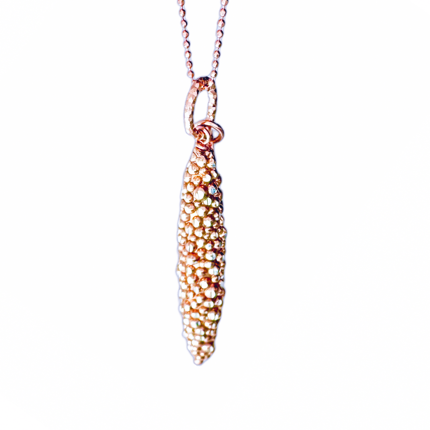 "Galaxy Cluster" Rosy Pendant Necklace 32 inch
