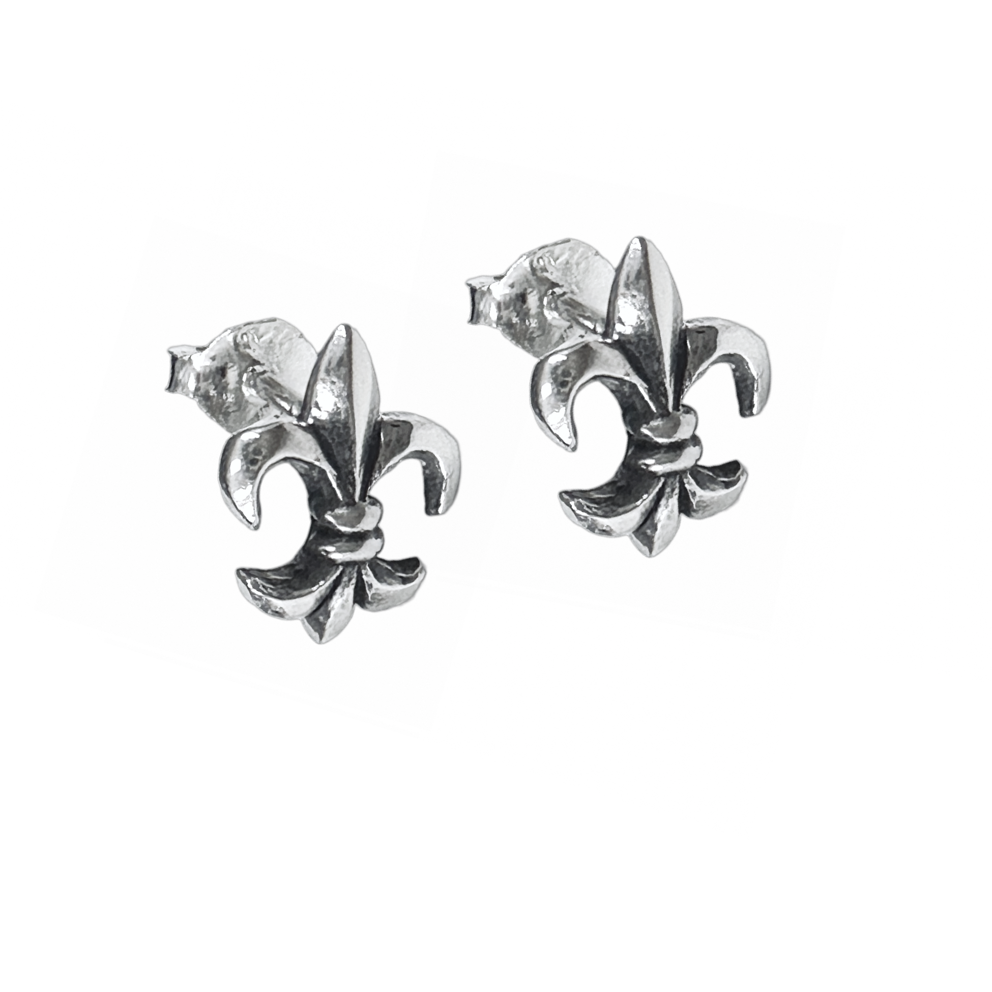 Silver Fleur de Lis Stud Earrings