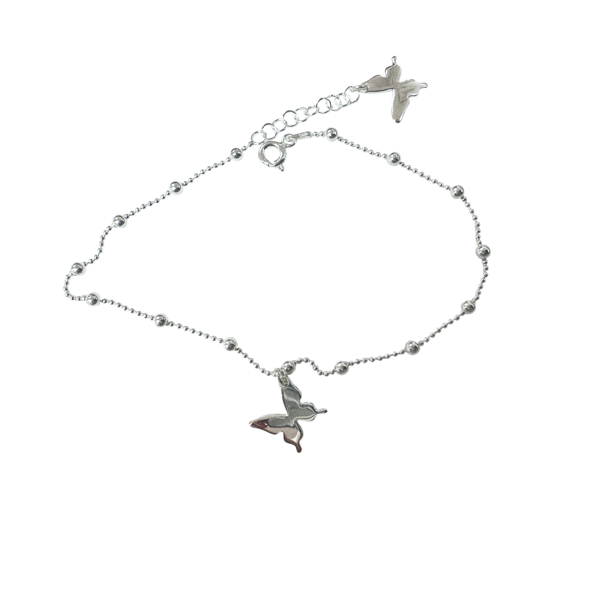 Silver Butterfly Anklet