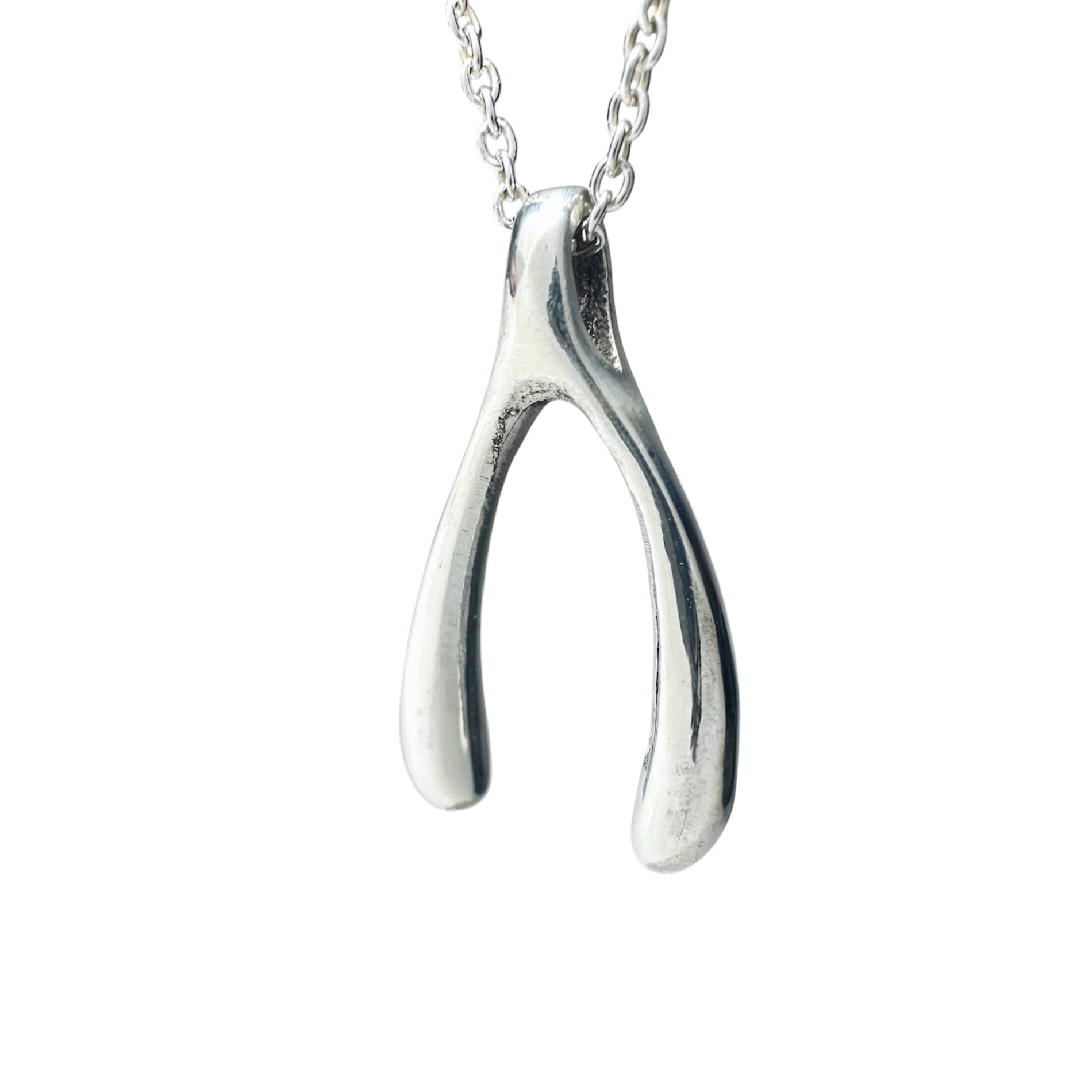 Sterling Silver Wishbone Pendant Necklace